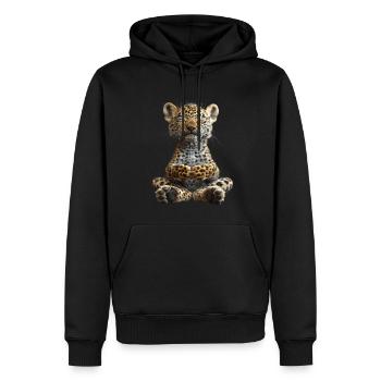 Leopard - Men’s Premium Organic Hoodie - black - Front - Nico (187cm)