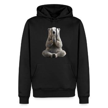 Ours blanc - Sweat à capuche Premium bio Homme - noir - Devant - Nico (187cm)