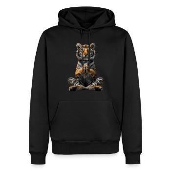 Tigre - Sweat à capuche Premium bio Homme - noir - Devant - Nico (187cm)
