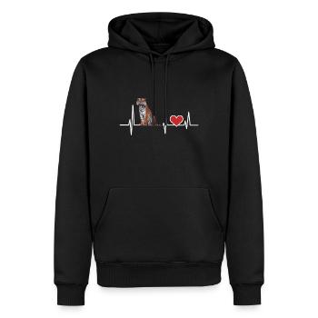 Tigre - Sweat à capuche Premium bio Homme - noir - Devant - Nico (187cm)