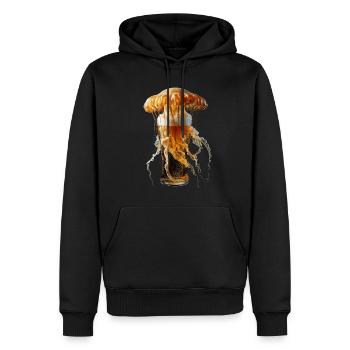 Méduse - Sweat à capuche Premium bio Homme - noir - Devant - Nico (187cm)