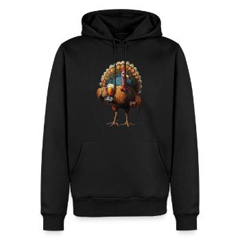 Truthahn - Männer Premium Bio Hoodie - Schwarz - Vorne - Nico (187cm)