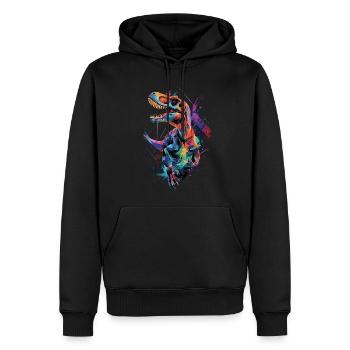 Dinosaure - Sweat à capuche Premium bio Homme - noir - Devant - Nico (187cm)