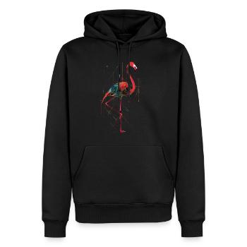 Flamingo - Männer Premium Bio Hoodie - Schwarz - Vorne - Nico (187cm)