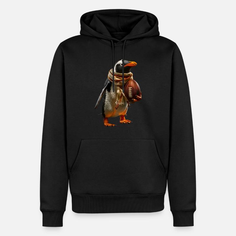 Pinguin - Männer Premium Bio Hoodie - Schwarz