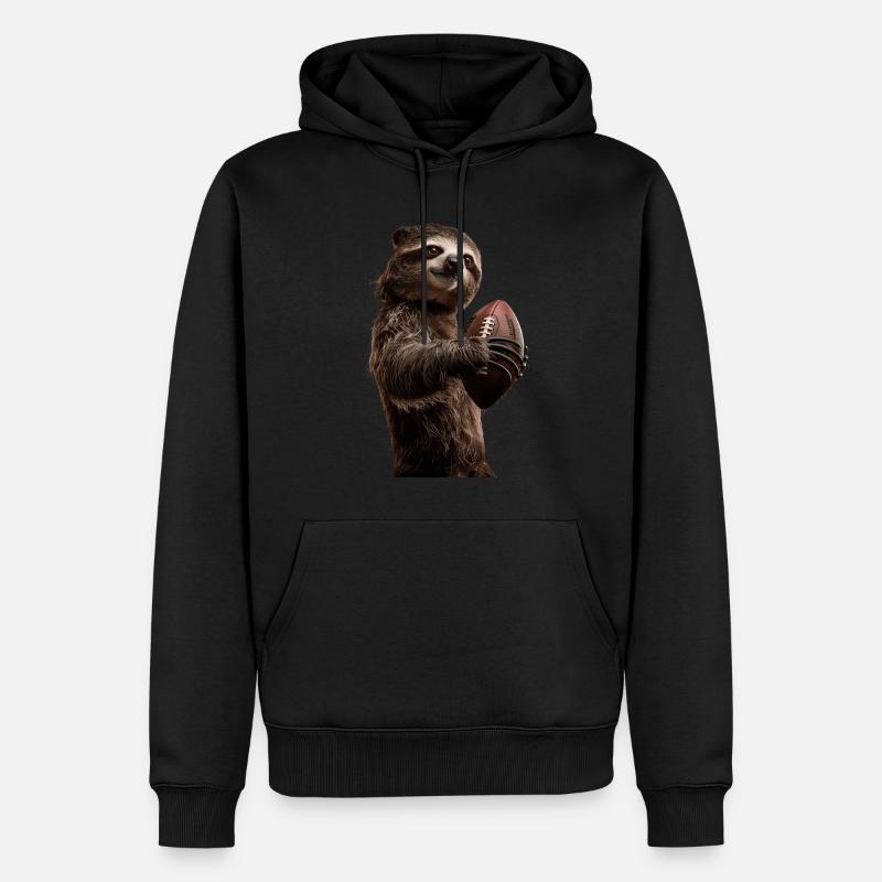 Faultier - Männer Premium Bio Hoodie - Schwarz