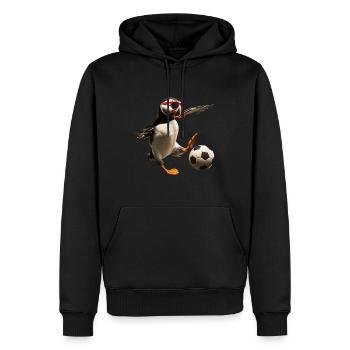 Macareux - Sweat à capuche Premium bio Homme - noir - Devant - Nico (187cm)
