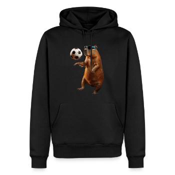 Wasserschwein - Männer Premium Bio Hoodie - Schwarz - Vorne - Nico (187cm)