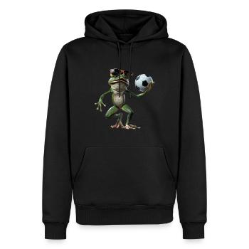 Grenouille - Sweat à capuche Premium bio Homme - noir - Devant - Nico (187cm)
