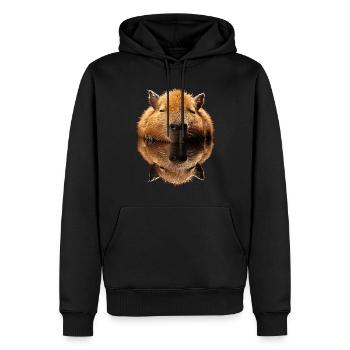 Wasserschwein - Männer Premium Bio Hoodie - Schwarz - Vorne - Nico (187cm)