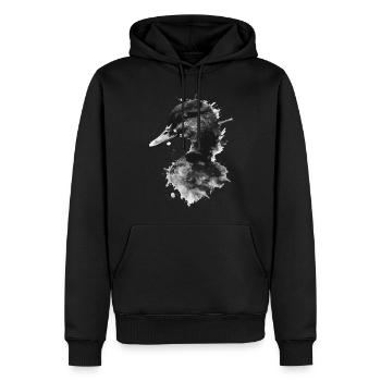 Ente - Männer Premium Bio Hoodie - Schwarz - Vorne - Nico (187cm)