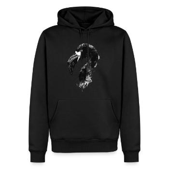 Flamingo - Männer Premium Bio Hoodie - Schwarz - Vorne - Nico (187cm)