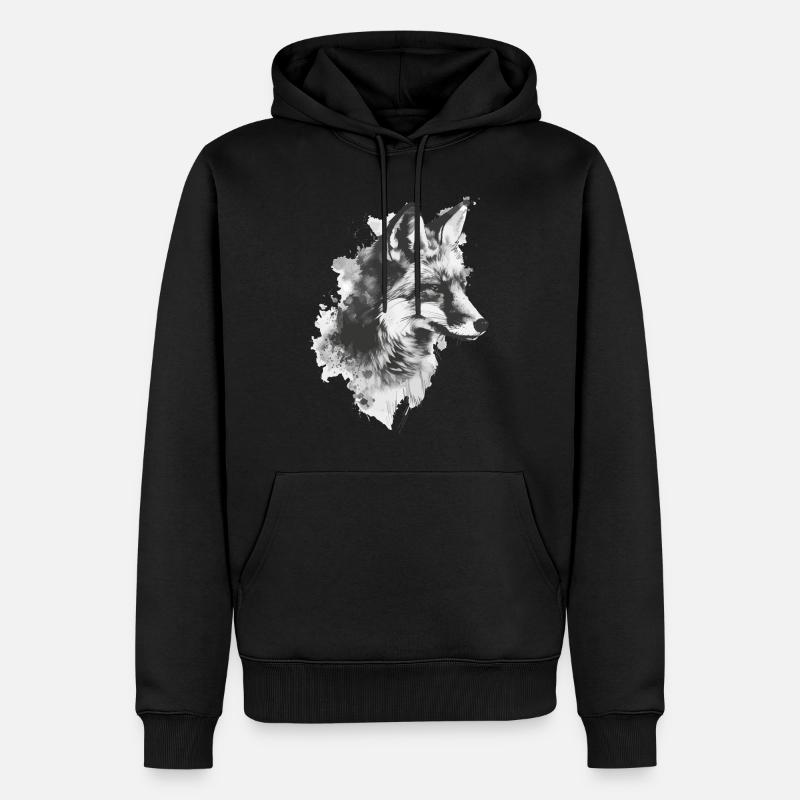 Fuchs - Männer Premium Bio Hoodie - Schwarz