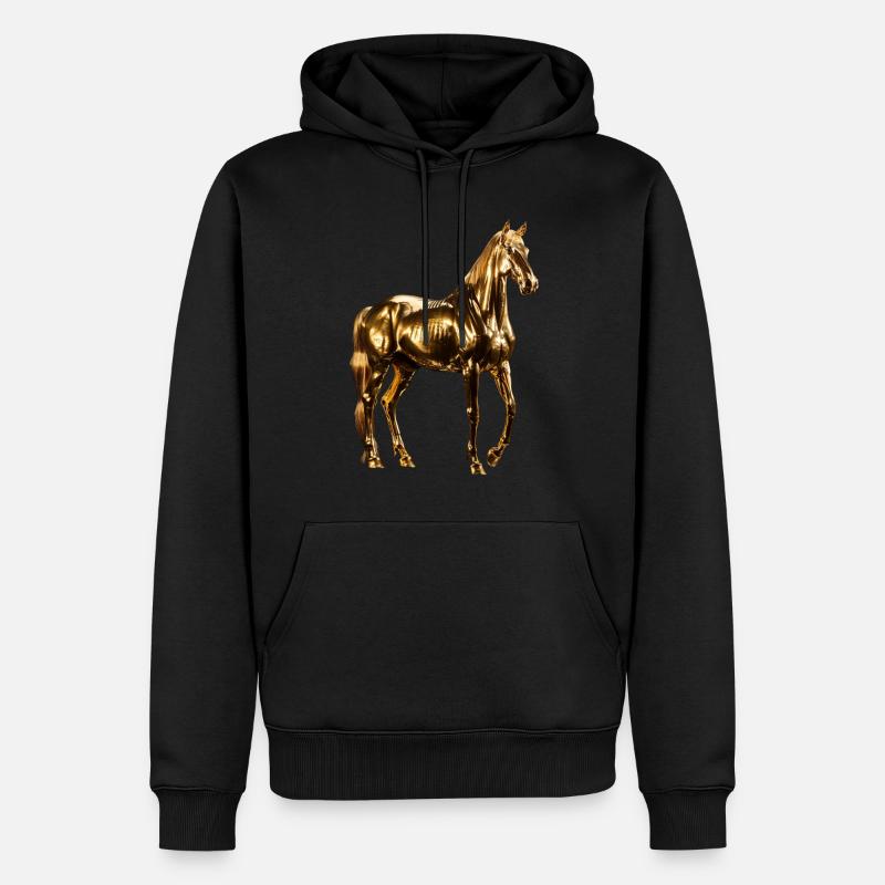 Pferd - Männer Premium Bio Hoodie - Schwarz