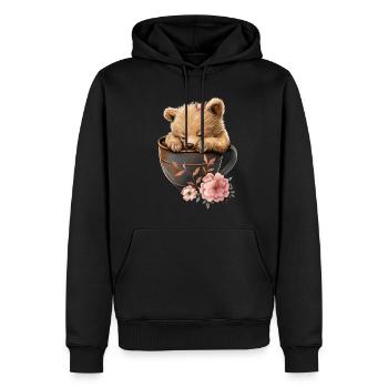 Porter - Sweat à capuche Premium bio Homme - noir - Devant - Nico (187cm)