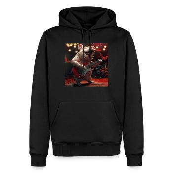 Schwein - Männer Premium Bio Hoodie - Schwarz - Vorne - Nico (187cm)