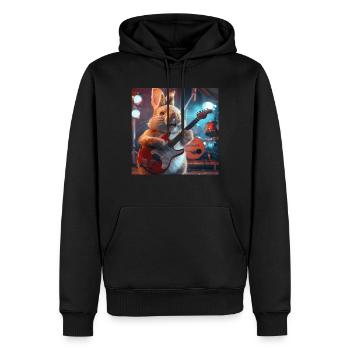 Kaninchen - Männer Premium Bio Hoodie - Schwarz - Vorne - Nico (187cm)