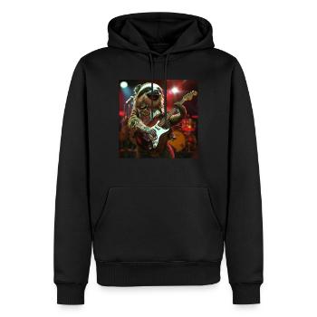 Faultier - Männer Premium Bio Hoodie - Schwarz - Vorne - Nico (187cm)