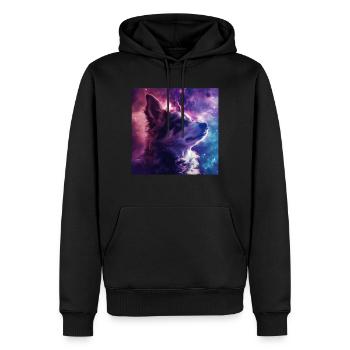 Chien - Sweat à capuche Premium bio Homme - noir - Devant - Nico (187cm)