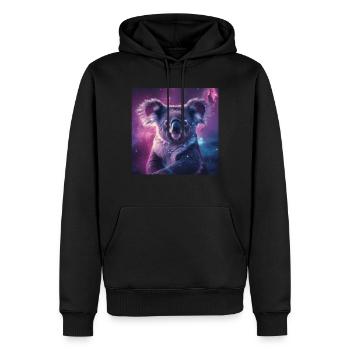 Koala - Männer Premium Bio Hoodie - Schwarz - Vorne - Nico (187cm)