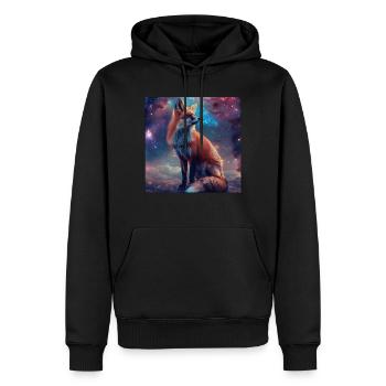 Fuchs - Männer Premium Bio Hoodie - Schwarz - Vorne - Nico (187cm)