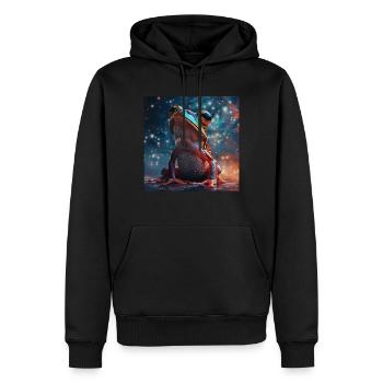 Grenouille - Sweat à capuche Premium bio Homme - noir - Devant - Nico (187cm)