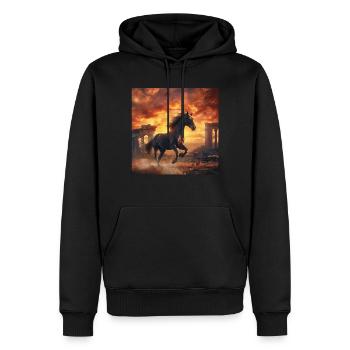 Pferd - Männer Premium Bio Hoodie - Schwarz - Vorne - Nico (187cm)