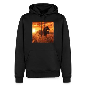 Horse - Men’s Premium Organic Hoodie - black - Front - Nico (187cm)