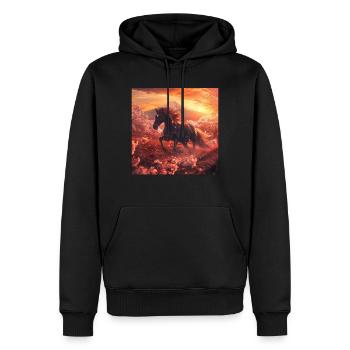 Pferd - Männer Premium Bio Hoodie - Schwarz - Vorne - Nico (187cm)