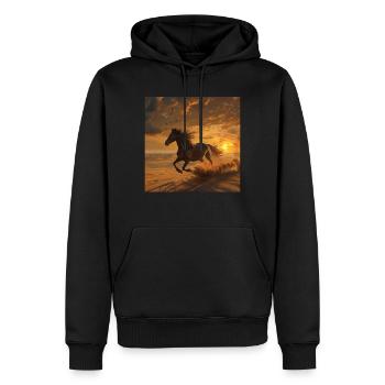 Pferd - Männer Premium Bio Hoodie - Schwarz - Vorne - Nico (187cm)