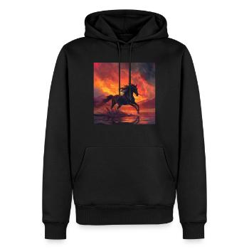 Pferd - Männer Premium Bio Hoodie - Schwarz - Vorne - Nico (187cm)