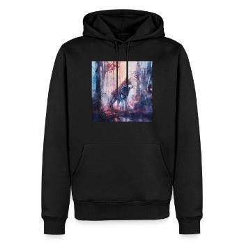Chien - Sweat à capuche Premium bio Homme - noir - Devant - Nico (187cm)