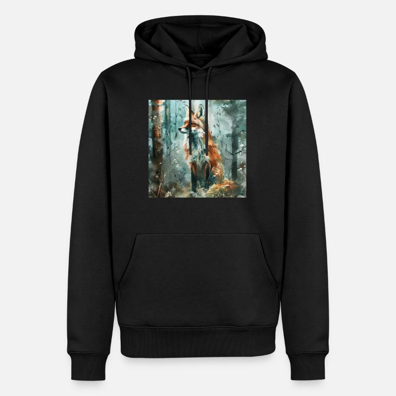 Fuchs - Männer Premium Bio Hoodie - Schwarz