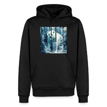 Ours blanc - Sweat à capuche Premium bio Homme - noir - Devant - Nico (187cm)