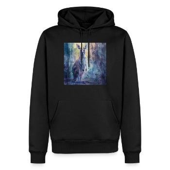 Kangourou - Sweat à capuche Premium bio Homme - noir - Devant - Nico (187cm)