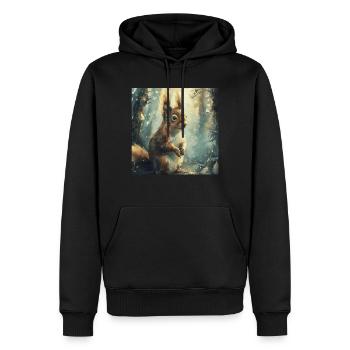 Squirrel - Men’s Premium Organic Hoodie - black - Front - Nico (187cm)