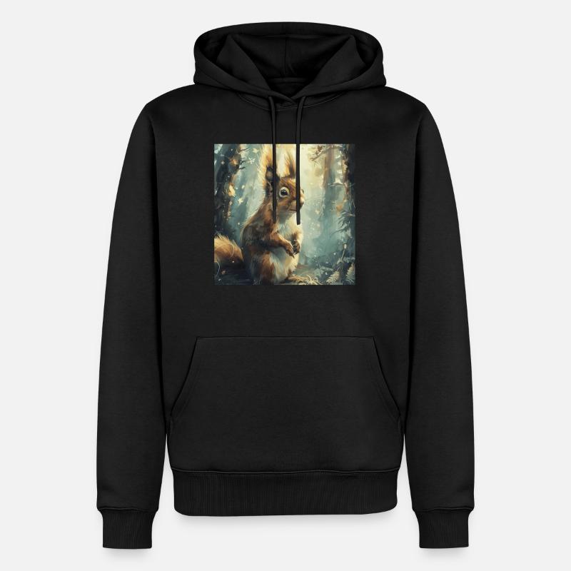 Eichhörnchen - Männer Premium Bio Hoodie - Schwarz