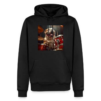 Chien - Sweat à capuche Premium bio Homme - noir - Devant - Nico (187cm)