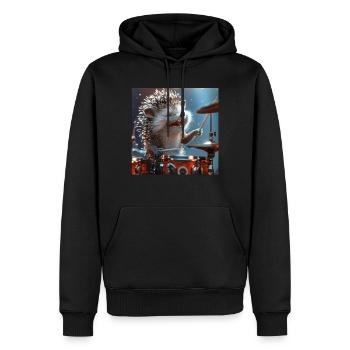 Hérisson - Sweat à capuche Premium bio Homme - noir - Devant - Nico (187cm)