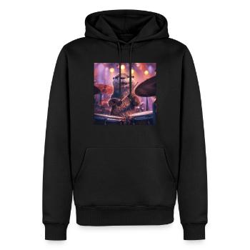 Otter - Männer Premium Bio Hoodie - Schwarz - Vorne - Nico (187cm)
