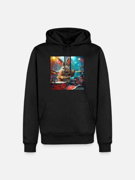 Rabbit - Men’s Premium Organic Hoodie - black