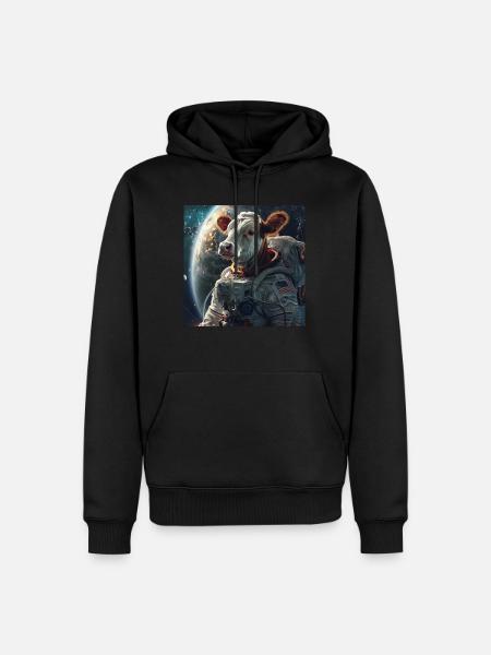 Kuh - Männer Premium Bio Hoodie - Schwarz
