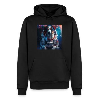 Chien - Sweat à capuche Premium bio Homme - noir - Devant - Nico (187cm)