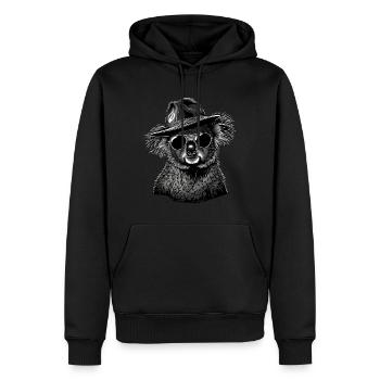 Koala - Sweat à capuche Premium bio Homme - noir - Devant - Nico (187cm)