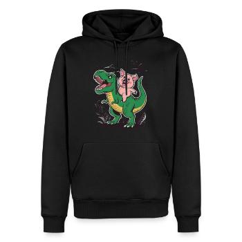 Schwein - Männer Premium Bio Hoodie - Schwarz - Vorne - Nico (187cm)