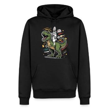 Kaninchen - Männer Premium Bio Hoodie - Schwarz - Vorne - Nico (187cm)