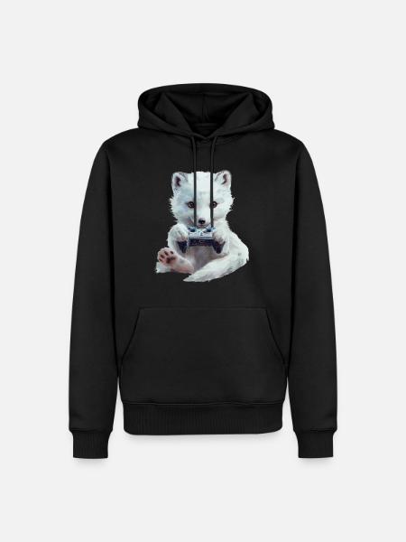 Polarfuchs - Männer Premium Bio Hoodie - Schwarz