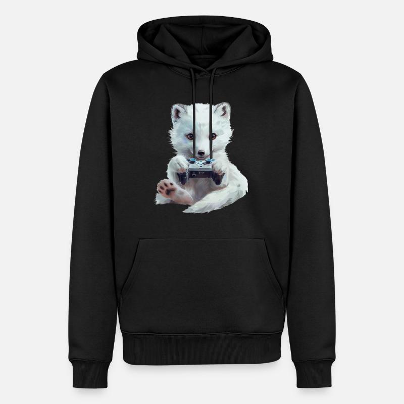 Polarfuchs - Männer Premium Bio Hoodie - Schwarz