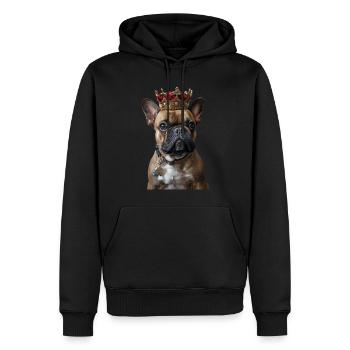 Französische Bulldogge - Männer Premium Bio Hoodie - Schwarz - Vorne - Nico (187cm)