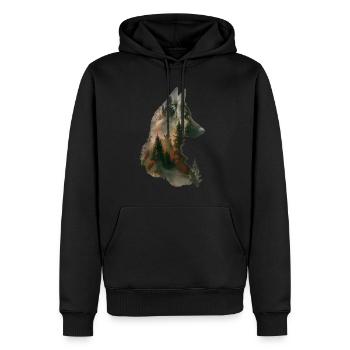 Akita - Sweat à capuche Premium bio Homme - noir - Devant - Nico (187cm)
